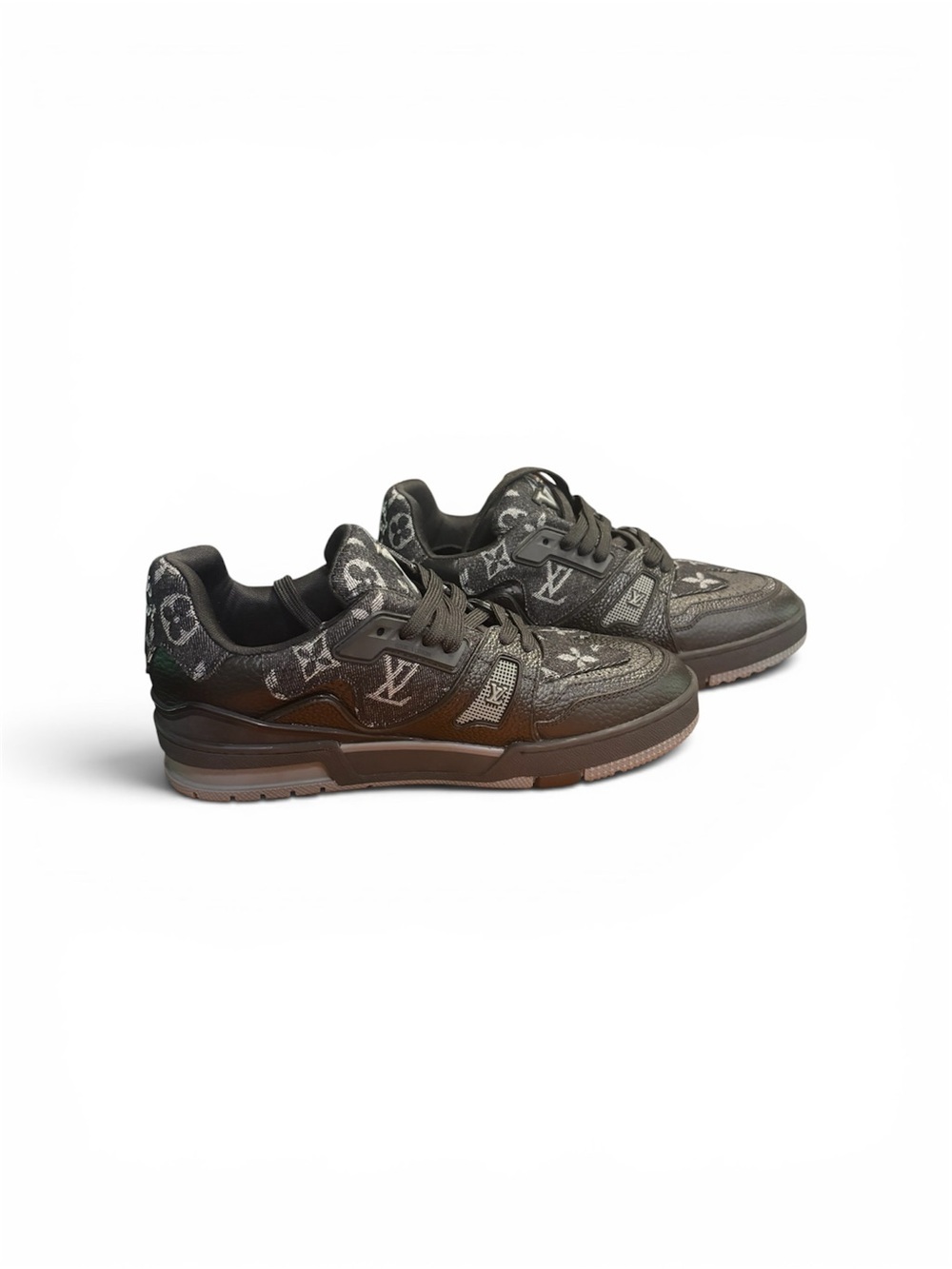 Black logo designer inspired sneakers size 8